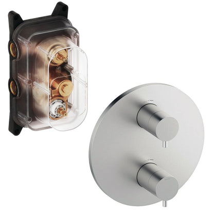 Damixa Silhouet inbouw thermostaat douchekraan inbouw + afbouwdeel met omstel, Staal