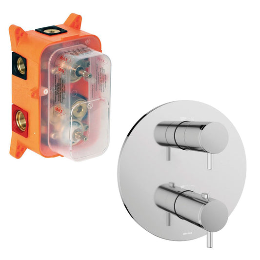 Damixa Silhouet inbouw thermostaat douchekraan inbouw + afbouwdeel met omstel, chroom (productie jaar 2022)