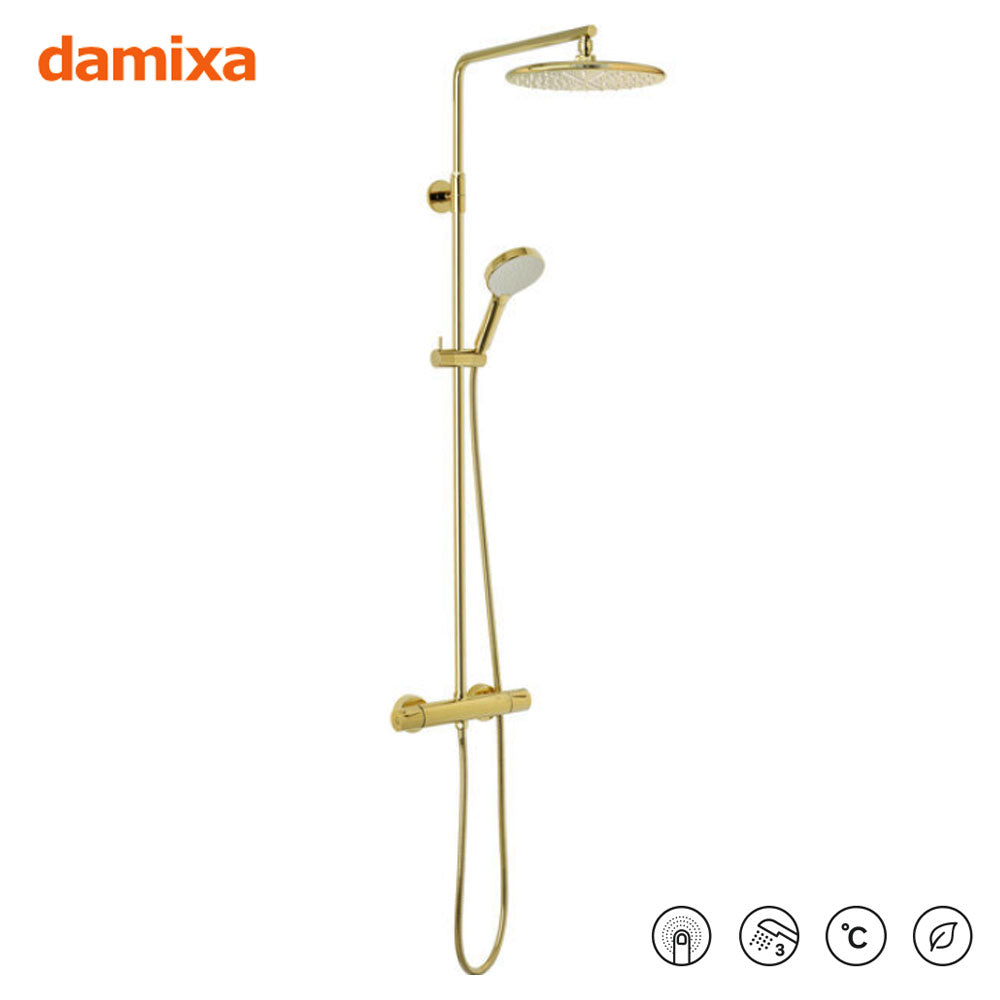 Damixa Silhouet slank design thermostaat regendoucheset goud PVD