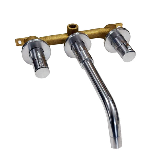 Damixa Titan inbouw 3-gats wastafelkraan steel