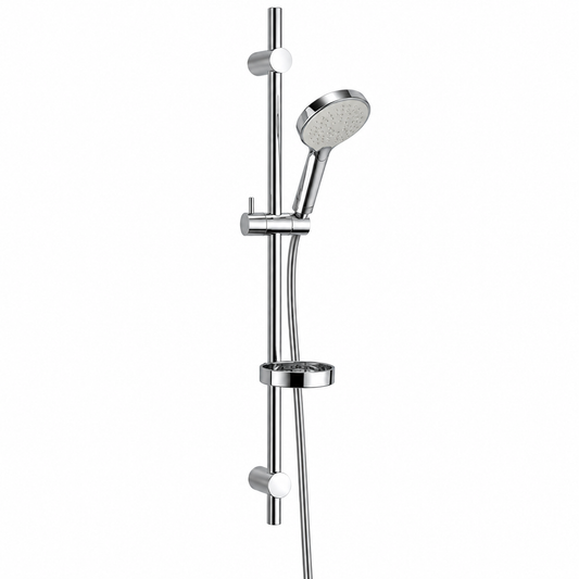 Damixa Silhouet glijstangset met 3 standen handdouche en doucheslang, chroom