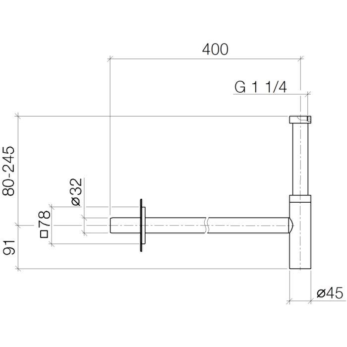 Dornbracht MEM design bekersifon met rozet 1 1/4", chroom