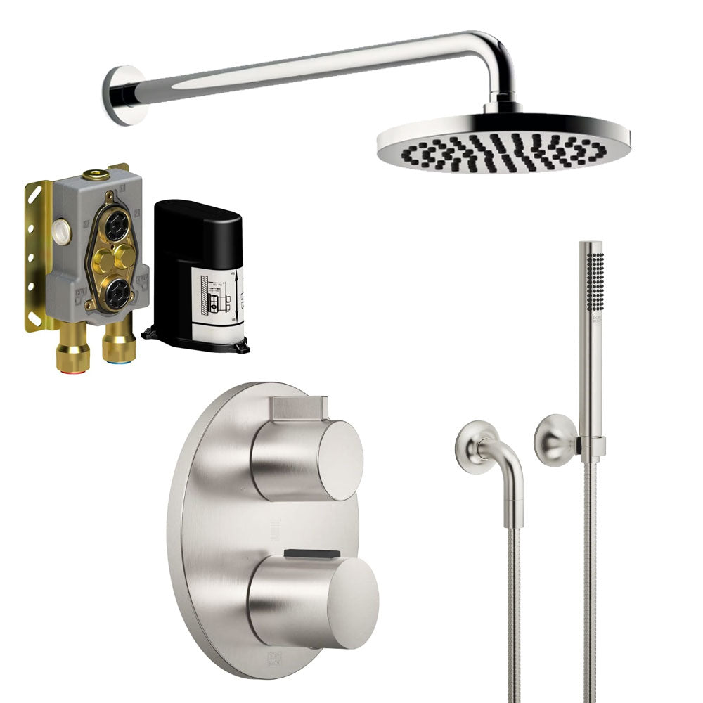 Dornbracht Generic Inbouwthermostaat 2-Weg Compleet Doucheset met Wandbevestiging en Hoofddouche Ø 220 mm – Platina Mat