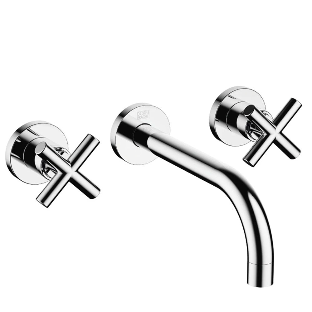 Dornbracht Tara tweegreeps 3-gats wandmengkraan sprong 240 mm, Chroom