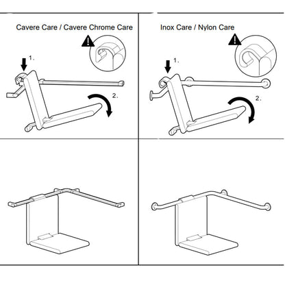 Normbau steungreep met verstelbare doucheglijstang houder rechts, incl. Cavere Care hangzitje, antraciet-metallic