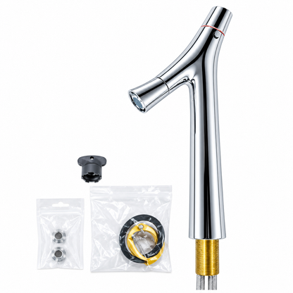 Hansgrohe AXOR Starck Organic 2-greeps-wastafelkraan 240 met verhoogd kraanhuis met EcoSmart, chroom