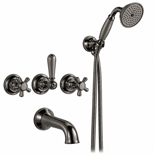 Nicolazzi Classica 70” half dome inbouw badmengkraan gun metal