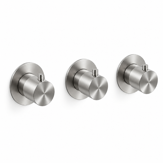 Hotbath Archie AR7067 afbouwdeel douchethermostaat met 2 stopkranen horizontaal/verticaal RVS 316