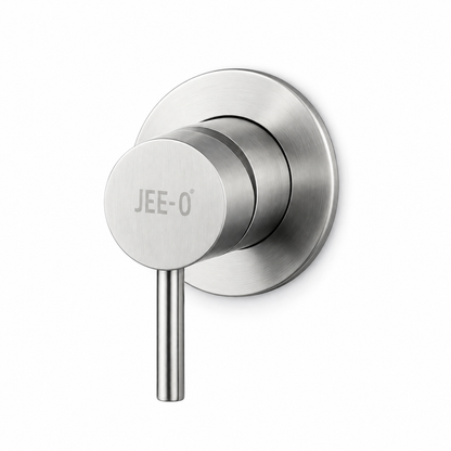 JEE-O Slimline Wand Mengkraan Mixer, klein rozet, Geborsteld RVS