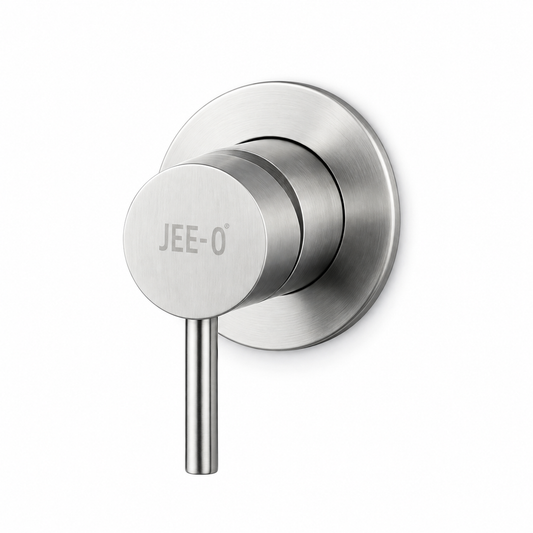 JEE-O Slimline Wand Mengkraan Mixer, klein rozet, Geborsteld RVS