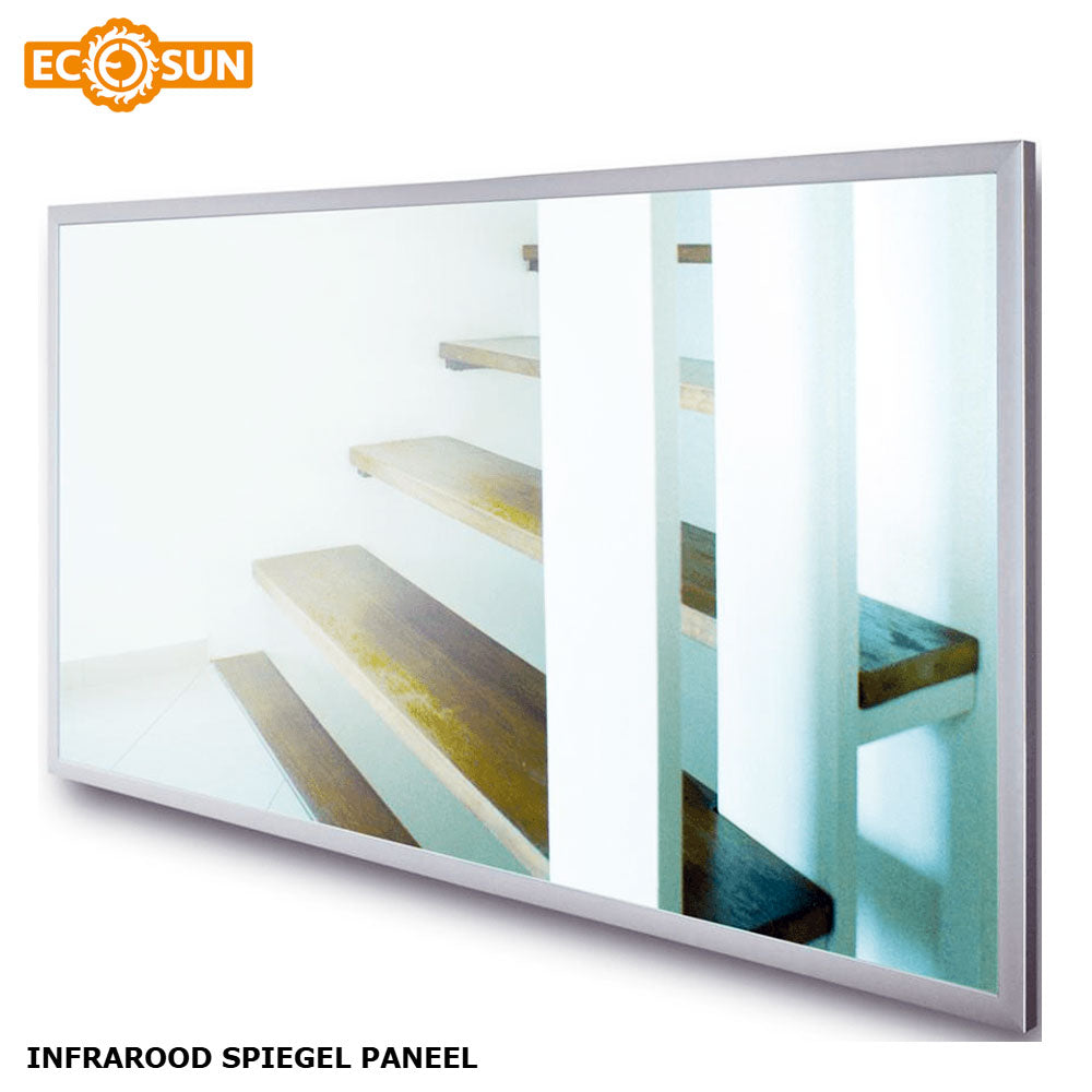 Ecosun Fenix G600 glazen infrarood paneel spiegel met aluminium frame 120x60cm 600W