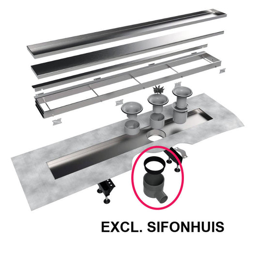 Easy Drain Multi TAF/Wall douchegoot 80cm, RVS