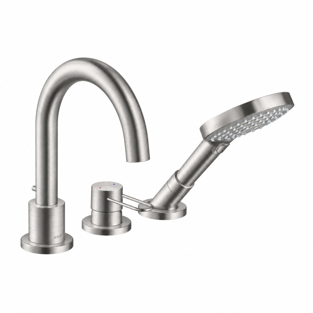 Hansgrohe Axor Uno 3-gats badrandmengkraan afbouwdeel met beugelgreep, geborsteld staal optic