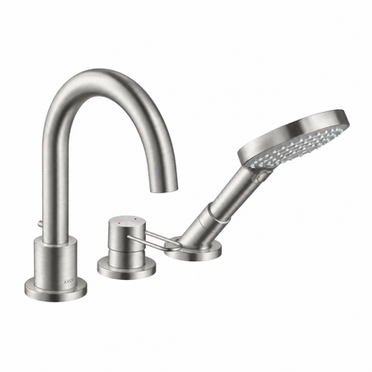 Hansgrohe Axor Uno 3-gats badrandmengkraan afbouwdeel met beugelgreep, geborsteld staal optic