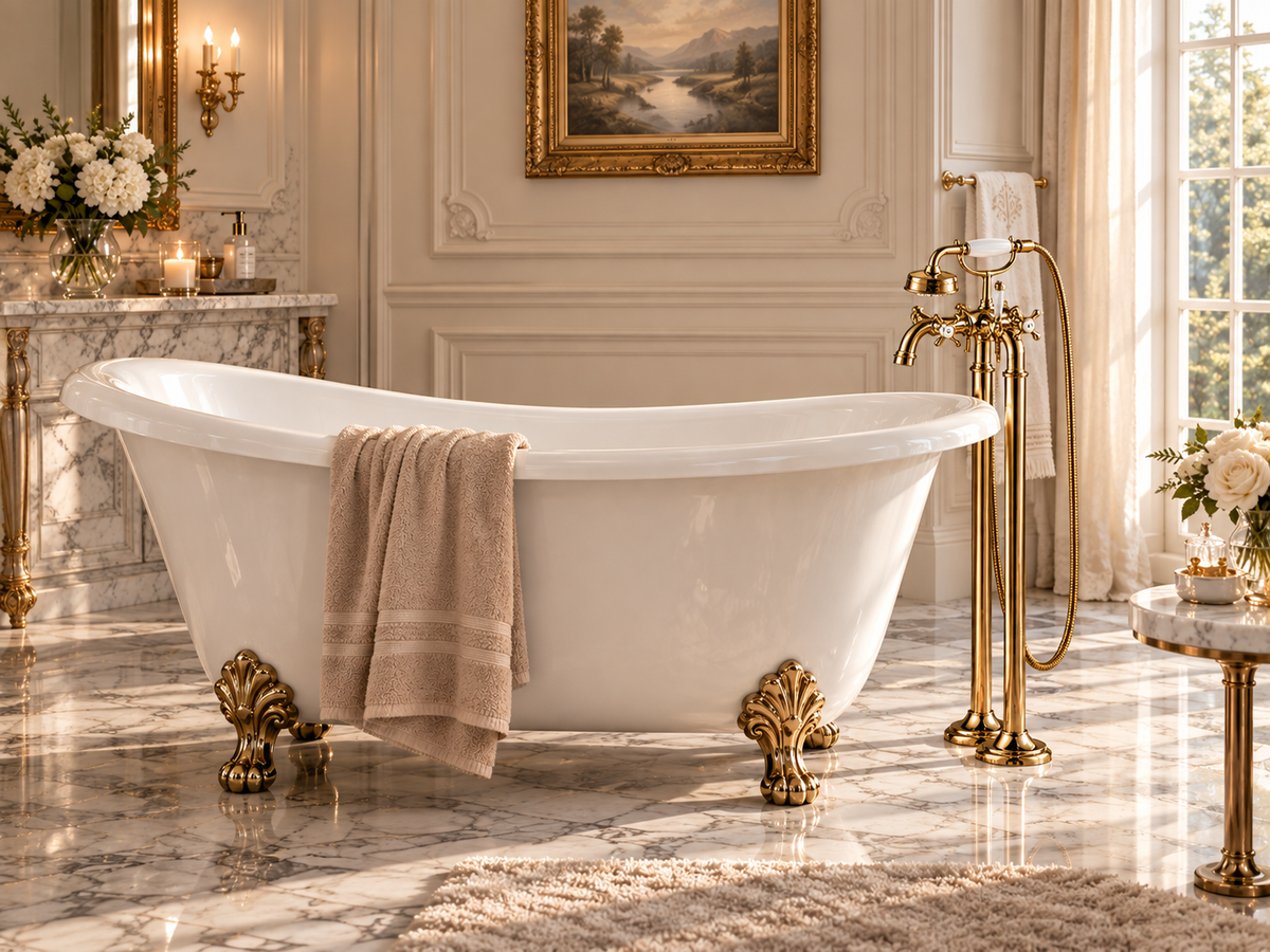 Hansgrohe Axor Montreux tweegreeps badmengkraan vrijstaand (gepolijst optic gold)