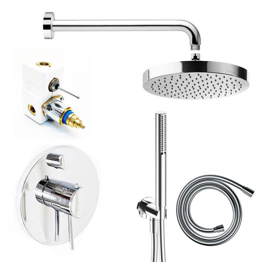 Fantini Nostromo moderne inbouw thermostatische doucheset met omstelkraan chroom