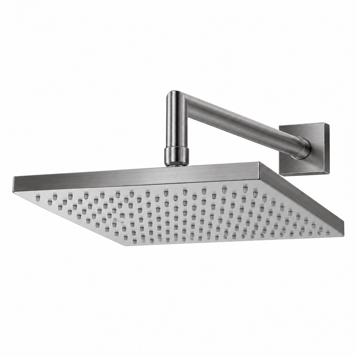 Fantini Docce Italiaans design vierkant hoofddouche 20 cm met wandarm RVS geborsteld (showmodel)