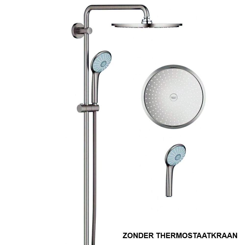 GROHE Euphoria xxl Regendoucheset Opbouw - hoofddouche 31cm - handdouche rond - Supersteel (zonder thermostaatkraan)