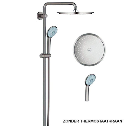 GROHE Euphoria xxl Regendoucheset Opbouw - hoofddouche 31cm - handdouche rond - Supersteel (zonder thermostaatkraan)