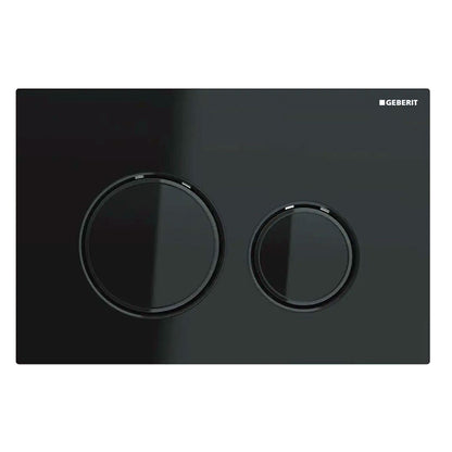 Geberit Sigma21 Bedieningsplaat, dual flush spoeling, zwartglas / zwart chroom