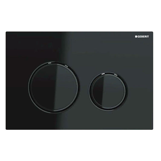 Geberit Sigma21 Bedieningsplaat, dual flush spoeling, zwartglas / zwart chroom