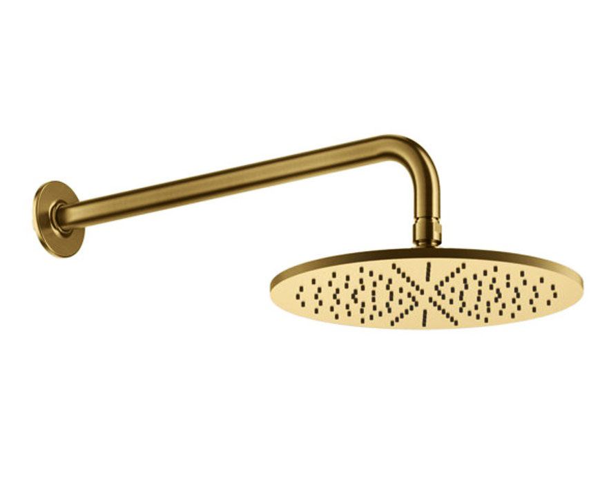 Gessi Inciso L regendouche met wandbevestiging gold PVD