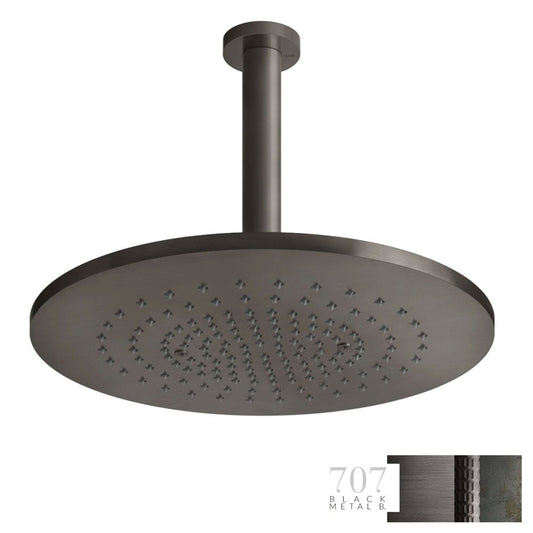 Gessi 316 hoofddouche ø355mm met plafondbevestiging zwart geborsteld metaal PVD