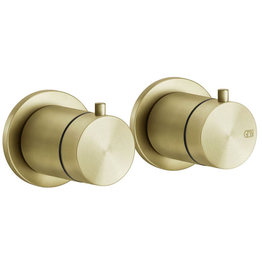 Gessi Bagno 316 inbouw thermostaat met 3-weg omsteller geborsteld messing PVD