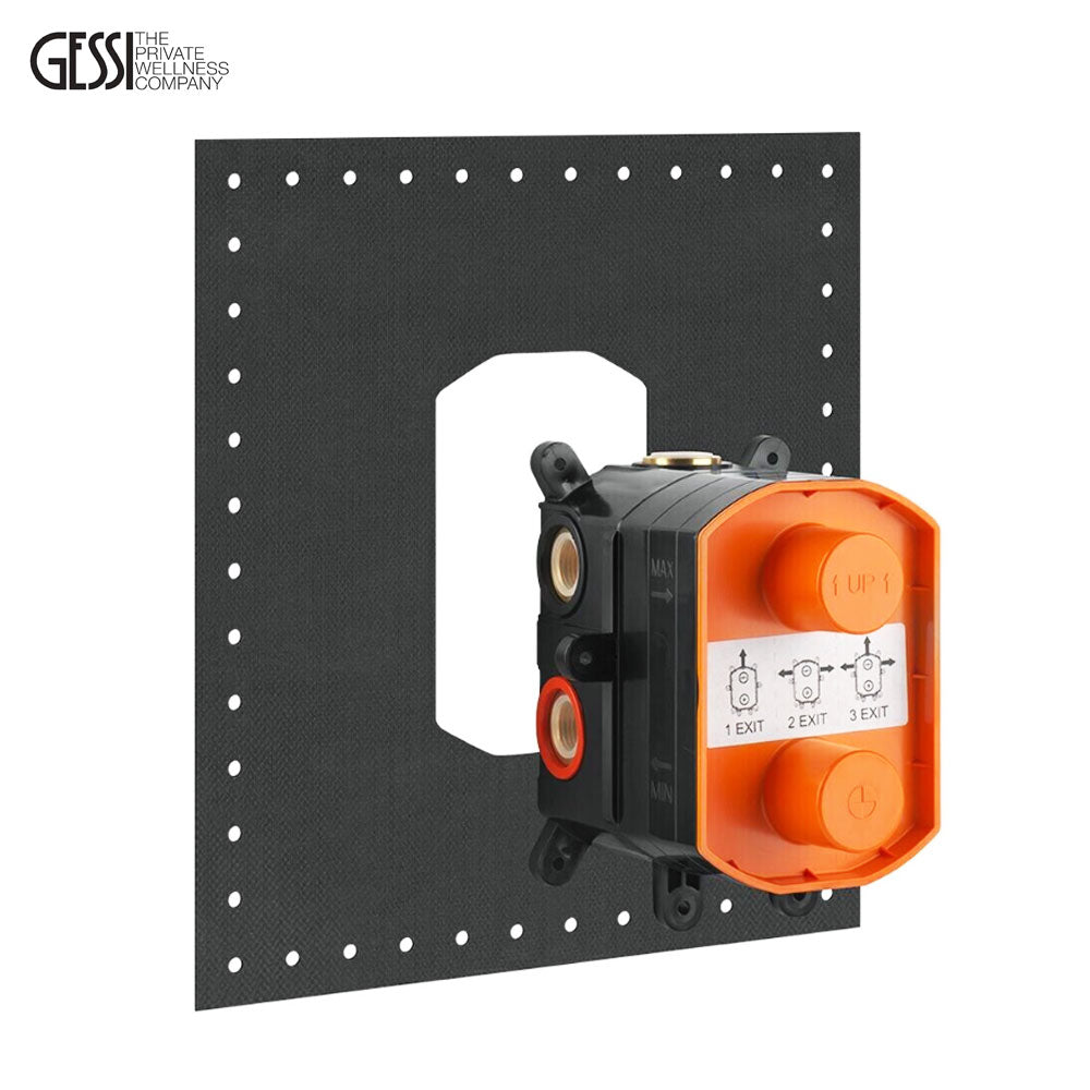 Gessi Emperio 3-weg inbouw + afbouwdeel douche thermostaatkraan, Warm Geborsteld Brons