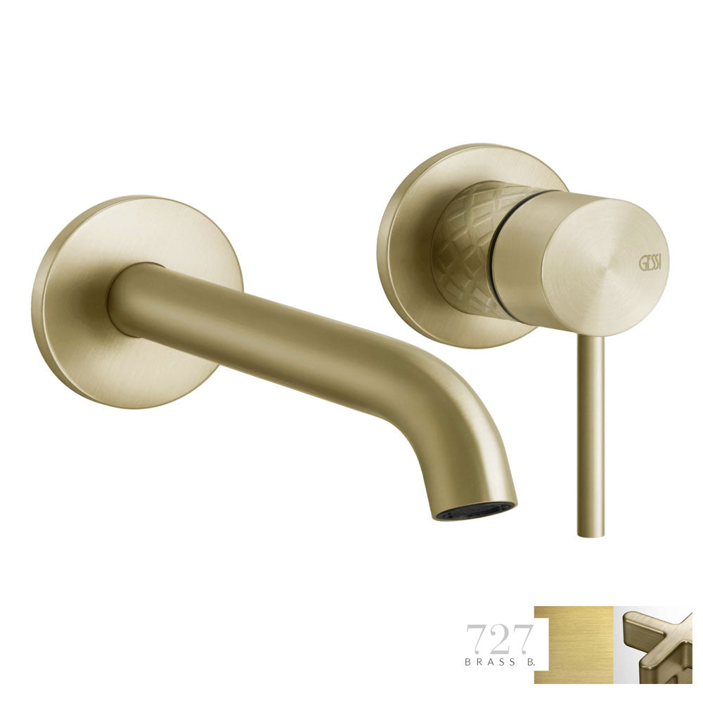 Gessi Intreccio 2-gats luxe wandmengkraan afbouwset, Geborsteld Messing PVD