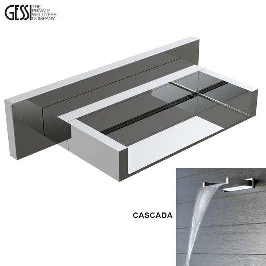 Gessi Rettangolo Cascada, waterval wandmontage RVS