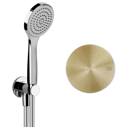 Gessi Via Manzoni douchegarnituur met geïntegreerde douchehouder geborsteld messing PVD