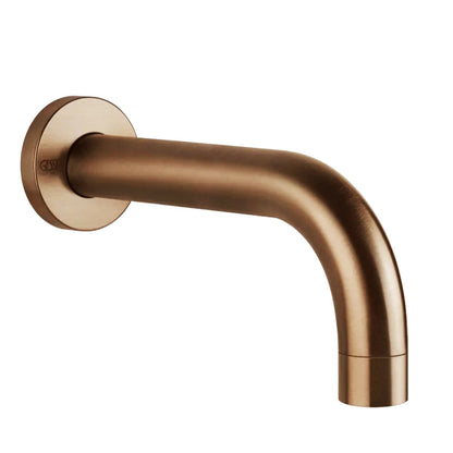 Gessi Via Tortona ronde wand uitloop sprong 23,3 cm geborsteld koper PVD