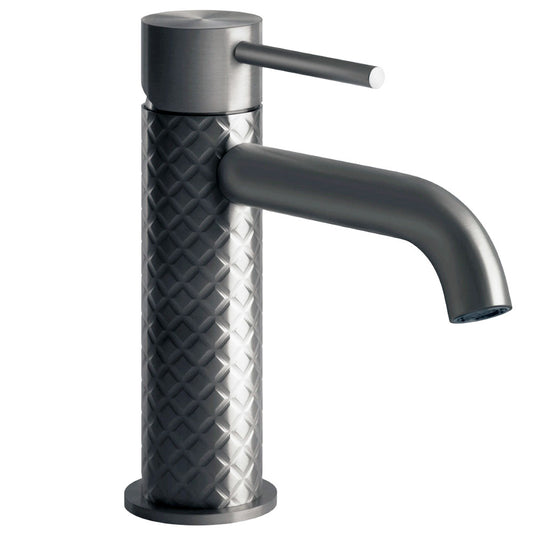 Gessi Intreccio wastafelkraan zwart metaal geborsteld PVD