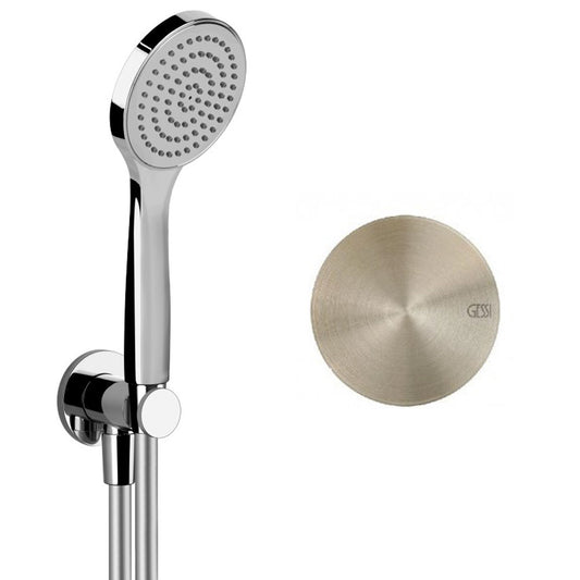 Gessi Via Manzoni douchegarnituur met geïntegreerde douchehouder geborsteld nikkel