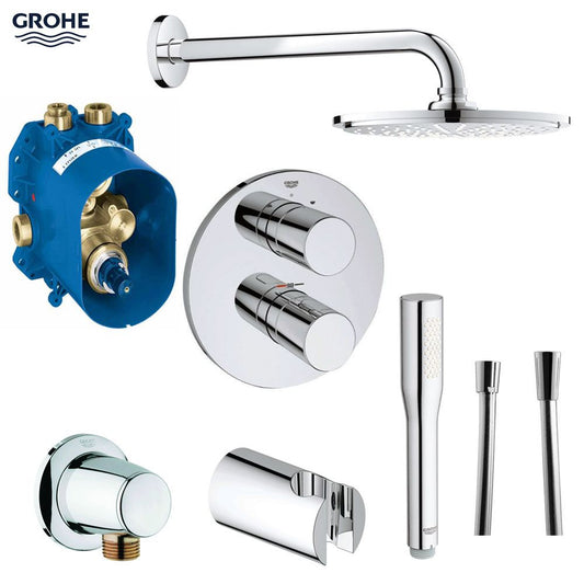 Grohe Grohtherm 3000 Cosmopolitan inbouw thermostaat doucheset 2-weg rainshower 21 cm, chroom