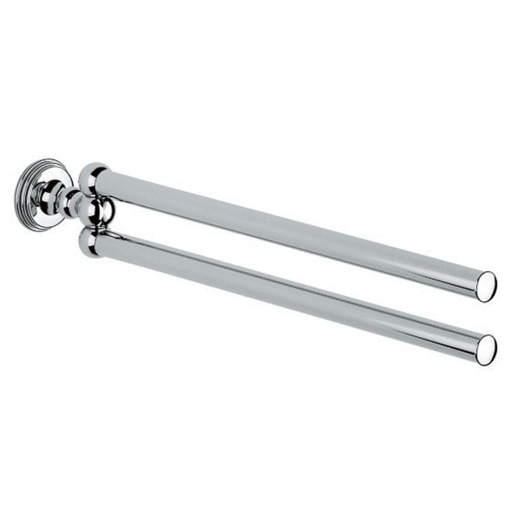 Grohe Sinfonia klassiek handdoekhouder draaibaar voor 2 handdoeken, chroom