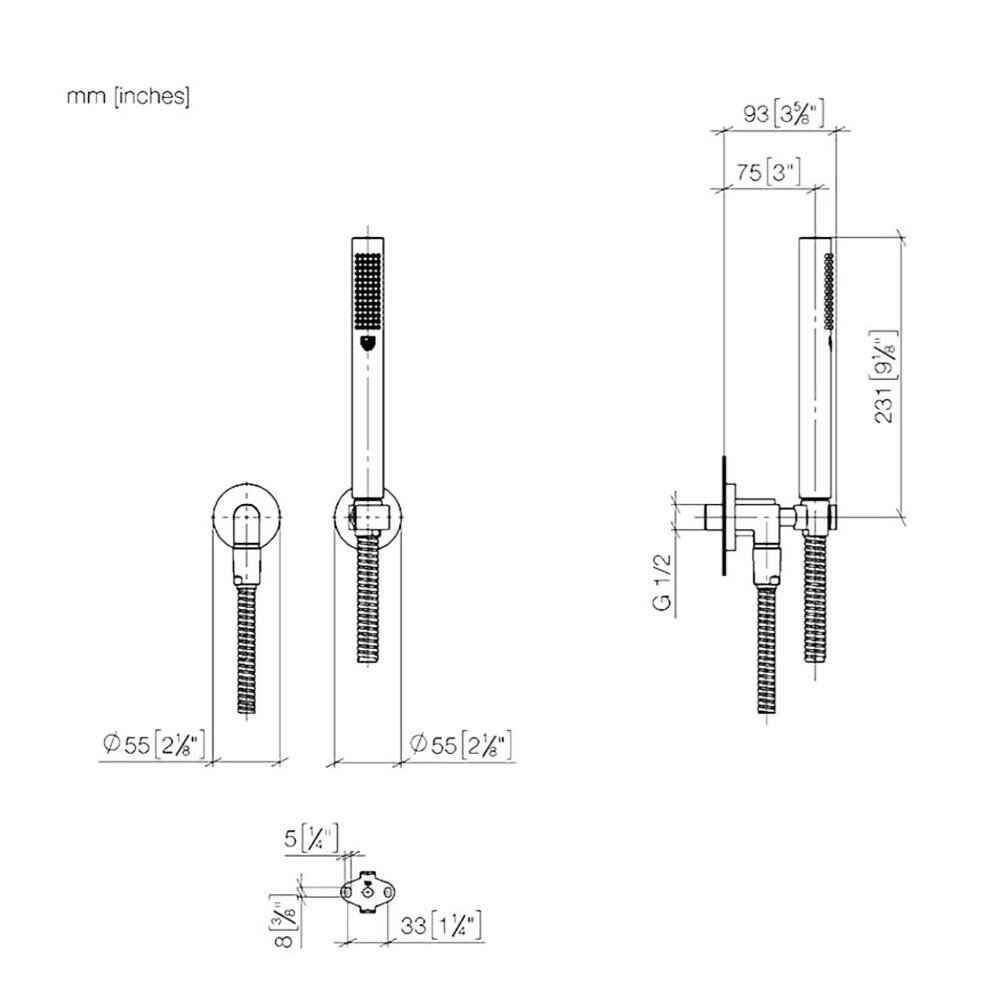 Dornbracht Generic / Meta.02 inbouw doucheset badkraan met handdouche en hoofddouche, chroom