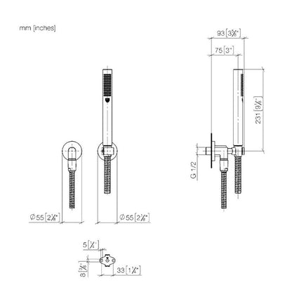 Dornbracht Generic / Meta.02 inbouw doucheset badkraan met handdouche en hoofddouche, chroom