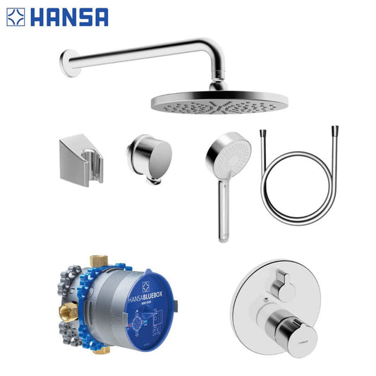 Hansa Bluebox inbouw doucheset met thermostaat hoofdouche 200 mm, chroom