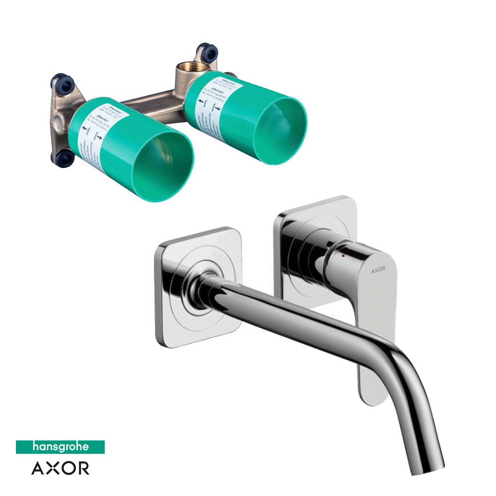 Hansgrohe AXOR Citterio M wastafelkraan wand inbouw voorsprong 227 mm, chroom