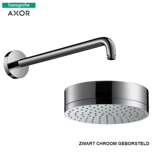 Hansgrohe Axor Citterio hoofddouche met douchearm zwart chroom geborsteld