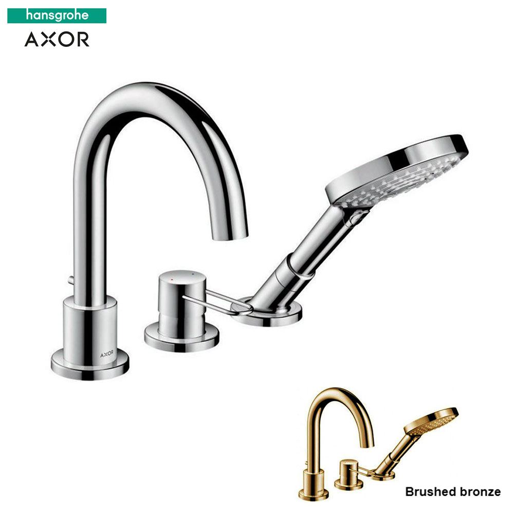 Hansgrohe Axor Uno 3-gats badrandmengkraan afbouwdeel met beugelgreep geborsteld brons