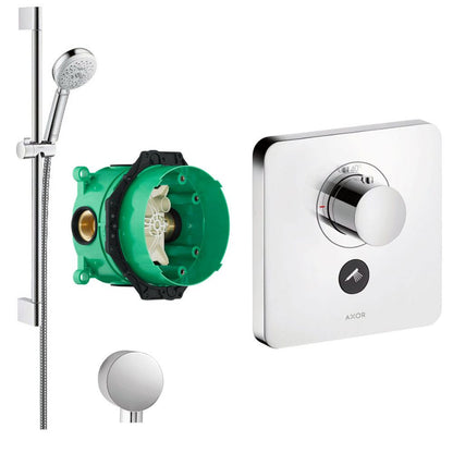 Hansgrohe ShowerSelect Highflow thermostaat met stopkraan voor 1 functie compleet set chroom