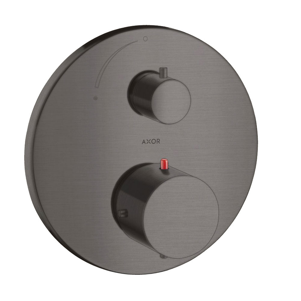 Hansgrohe AXOR Starck thermostaat afbouwdeel met stopkraan, geborsteld chroom zwart