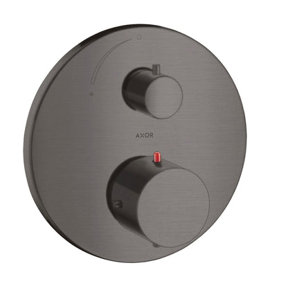 Hansgrohe AXOR Starck thermostaat afbouwdeel met stopkraan, geborsteld chroom zwart