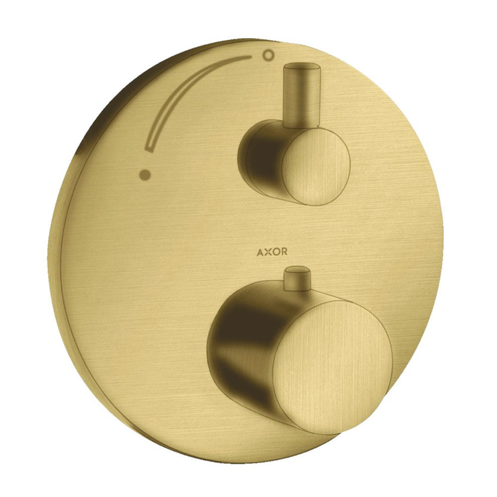 Hansgrohe AXOR UNO Inbouwthermostaat met Stopkraan – 1-functie – Geborsteld Messing