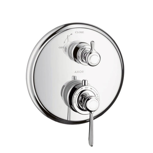 Hansgrohe Axor Montreux thermostaat afbouwdeel met rechte greep en stopkraan, chroom