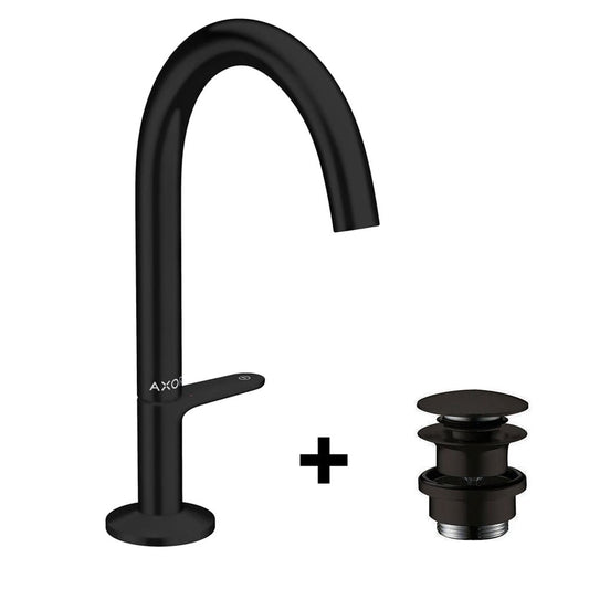 Hansgrohe Axor One wastafelkraan met afvoergarnituur Push-Open, Mat Zwart