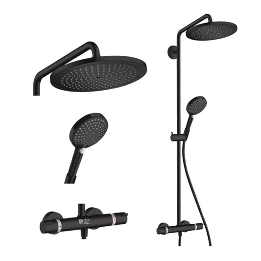 Hansgrohe Croma Select S Showerpipe 280 1jet Ø28cm met thermostaat, Mat zwart